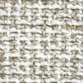Textile sample, beige and white tweed, irregular woven pattern with nubby texture and grid-like structure, identified as “swan > fabric (g) > g 455.”